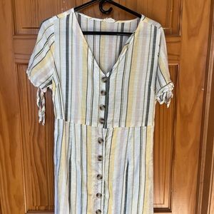 Striped Button-Down Dress